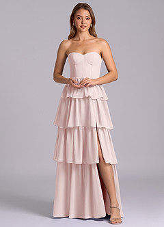 Azazie Faye Bridesmaid Dresses Blushing Pink A-Line Sweetheart Neckline Chiffon Dress image6