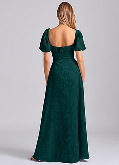 Azazie Mirian Robes de demoiselle d'honneur Robe Trapèze en Blumen-Burnout Encolure en Forme de Cœur Vert Pin image6