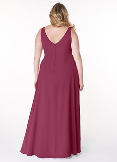 Azazie Kori Final Sale Mulberry A-Line Pleated Chiffon Dress image7