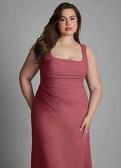 Azazie Agustina 신부 들러리 드레스 인어 코르셋 쉬폰 바닥 길이 드레스 image11