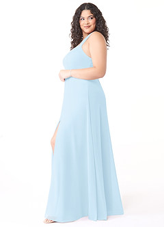 Azazie Jane Bridesmaid Dresses Sky Blue A-Line V-Neck Pleated Chiffon Dress image8
