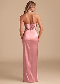Azazie Zaya Bridesmaid Dresses Rosette Sheath Pleated Metallic Satin Dress image7
