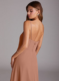 Azazie Wren Bridesmaid Dresses Bronzer A-Line Strapless Chiffon Dress image7