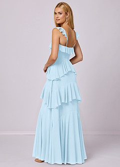 Barbie ♥ Azazie Bridesmaid Dresses Sky Blue A-Line Sweetheart Neckline Chiffon Dress image2