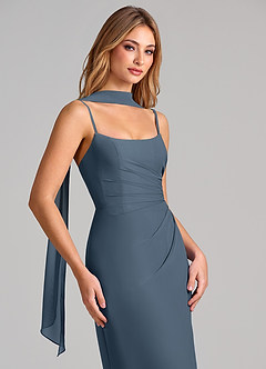 Azazie Calandra Suknie dla druhen Osłona Pofałdowany Szyfon Do ziemi Sukienka image6