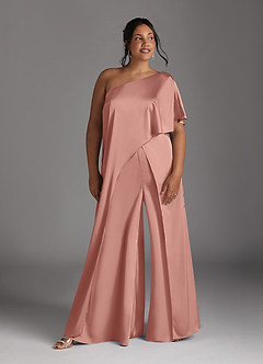 Azazie Hagretta Mother of the Bride Dresses Rosette Jumpsuit/Pantsuit Stretch Satin Dress image9