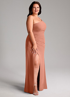 Azazie Eren Vestidos de madrinha de casamento Vestido VAMOS de Chiffon de Bainha com Um ombro image12
