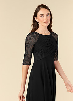 Azazie Gracelyn vestidos de madre de la novia Vestido de Negro de Encaje de Corte En A image5