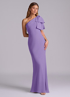 Azazie Yuanna Bridesmaid Dresses Tahiti Mermaid One Shoulder Chiffon Dress image3