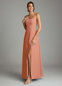 Azazie Debra Bridesmaid Dresses MAI TAI A-Line with Pockets Chiffon Convertible Dress image5