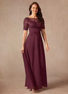 Azazie Raissa Kleider für die Brautmutter A-Linie Spitze Chiffon Kleid Cabernetrot image6