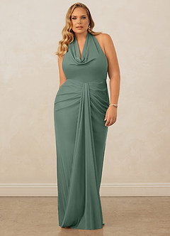 Christian Siriano Bridal for Azazie 1018 Bridesmaid Dresses Eucalyptus Sheath Pleated Mesh Dress image15
