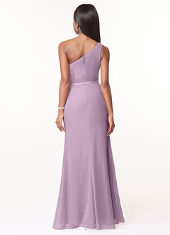 Azazie Liza Bridesmaid Dresses Wisteria Mermaid One Shoulder Chiffon Dress image2