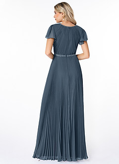 Azazie Kara Modest Bridesmaid Dresses A-Line Pleated Chiffon Floor-Length Dress image2