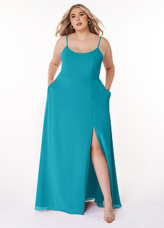 Azazie Moira Bridesmaid Dresses Jade A-Line Scoop Chiffon Dress image8