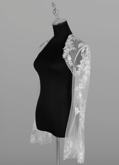 front Azazie Haggith Lace Tulle Wrap