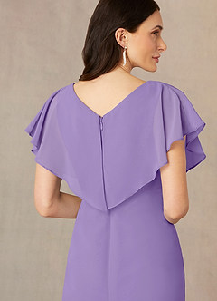 Azazie Julia Abiti per la Madre della Sposa Abito Tubino in Chiffon con Scollo a V a Pieghe Tahiti image5