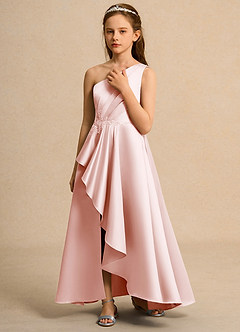 Azazie Taffy Junior Formal Flower Girl Klänningar Klä A-Line i Matt satäng Spets image5