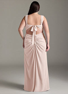 Azazie Jesaphine Brautjungfernkleider Etui Schleifen Chiffon Kleid Blassrosa image9