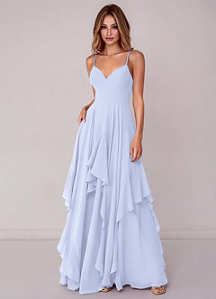 Azazie Zaina Robes de demoiselle d'honneur Robe Trapèze en Mousseline de soie Lavande image3