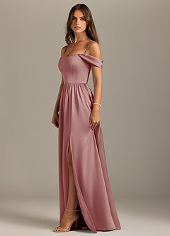 Azazie Calianna Bridesmaid Dresses Dusty Rose A-Line Off the Shoulder Stretch Satin Convertible Dress image6