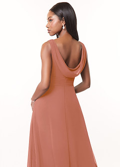 Azazie Karina Bridesmaid Dresses MAI TAI A-Line Pleated Chiffon Dress image4