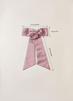 front Matching Color Satin Bow Hair Clip