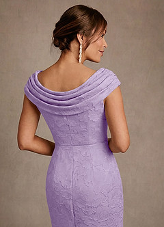 Azazie Irvine Mother of the Bride Dresses Lilac A-Line Pleated Floral Burnout Dress image5