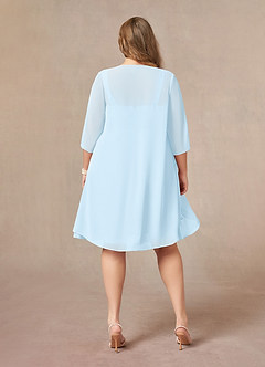 Azazie Olivia Mother of the Bride Dresses Sky Blue A-Line Square Neckline Pleated Chiffon Dress image8