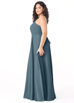 Azazie Dixie Bridesmaid Dresses Twilight A-Line Halter Pleated Chiffon Dress image8