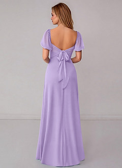 Azazie Fatima Bridesmaid Dresses Lilac A-Line with Pockets Chiffon Dress image5