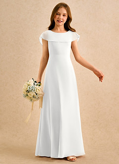 Azazie Kittie Girls Formal Flower Girl Klänningar Klä A-Line i Chiffong image6