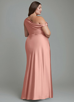 Azazie Emerson Bridesmaid Dresses Rosette Mermaid Off the Shoulder Stretch Satin Dress image9