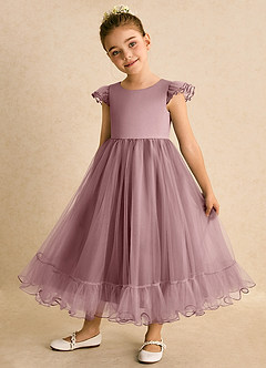 Azazie Phebs Final Sale Agave A-Line Tulle Dress image3