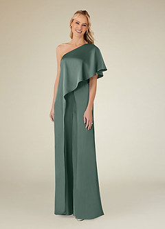 Azazie Hagretta Mother of the Bride Dresses Sea Moss Jumpsuit/Pantsuit Stretch Satin Dress image3