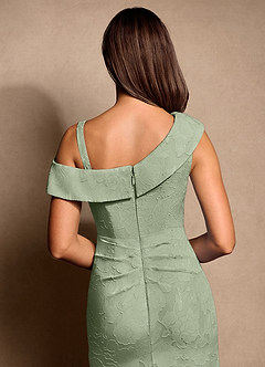 Azazie Hamptons Mother of the Bride Dresses Dusty Sage A-Line Pleated Floral Burnout Dress image7
