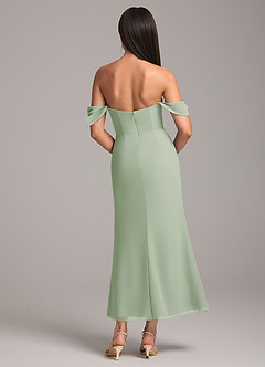 Azazie Saige Bridesmaid Dresses Dusty Sage Sheath Off the Shoulder Chiffon Convertible Dress image5