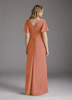 Azazie Morning Glory Mother of the Bride Dresses MAI TAI A-Line V-Neck Ruched Chiffon Dress image2
