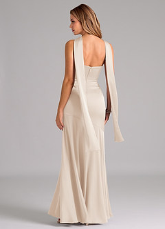 Azazie Shiloh Bridesmaid Dresses White Alabaster Mermaid Strapless Stretch Satin Convertible Dress image7