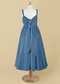 Azazie Cutie Pie Flower Girl Dresses Twilight A-Line Pleated Matte Satin Dress image8