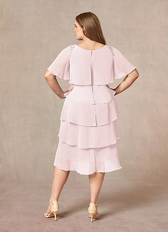 Azazie Rita Mother of the Bride Dresses Blushing Pink A-Line Scoop Beaded Chiffon Dress image7