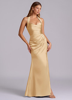 Azazie Destiny Suknie dla druhen Syrena Dekolt w kształcie serca Satyna elastyczna Do ziemi Sukienka image3