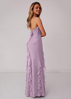 Barbie ♥ Azazie Robes de demoiselle d'honneur Robe Fourreau en Mousseline de soie Arc Glycine image2