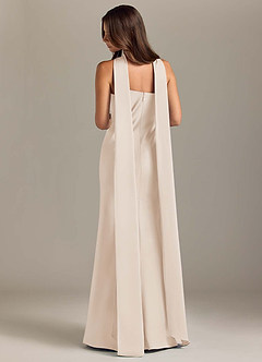 Azazie Kinsley Bridesmaid Dresses White Alabaster Mermaid Side Slit Stretch Satin Dress image2