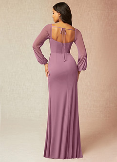 Azazie Charissa Bridesmaid Dresses Vintage Mauve Sheath Corset Pleated Mesh Dress image3