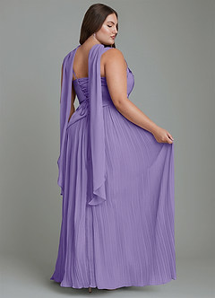 Azazie Stephanie Robes de demoiselle d'honneur Robe Trapèze en Satin extensible Plissé Tahiti image16