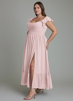 Azazie Anaya Bridesmaid Dresses Blushing Pink A-Line Sweetheart Neckline Chiffon Dress image12