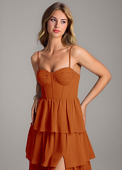 Azazie Alanna Bridesmaid Dresses Paprika A-Line Sweetheart Neckline Chiffon Dress image2