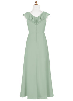 Azazie Alyssa Junior A-Linie Chiffon Kleid Agave image9