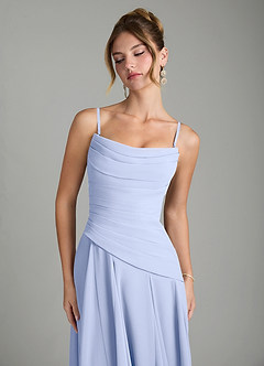 Azazie Gabriela Bridesmaid Dresses Ice A-Line Corset Chiffon Dress image9